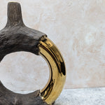 Load image into Gallery viewer, Wood and Gold design  Decorative Vase
