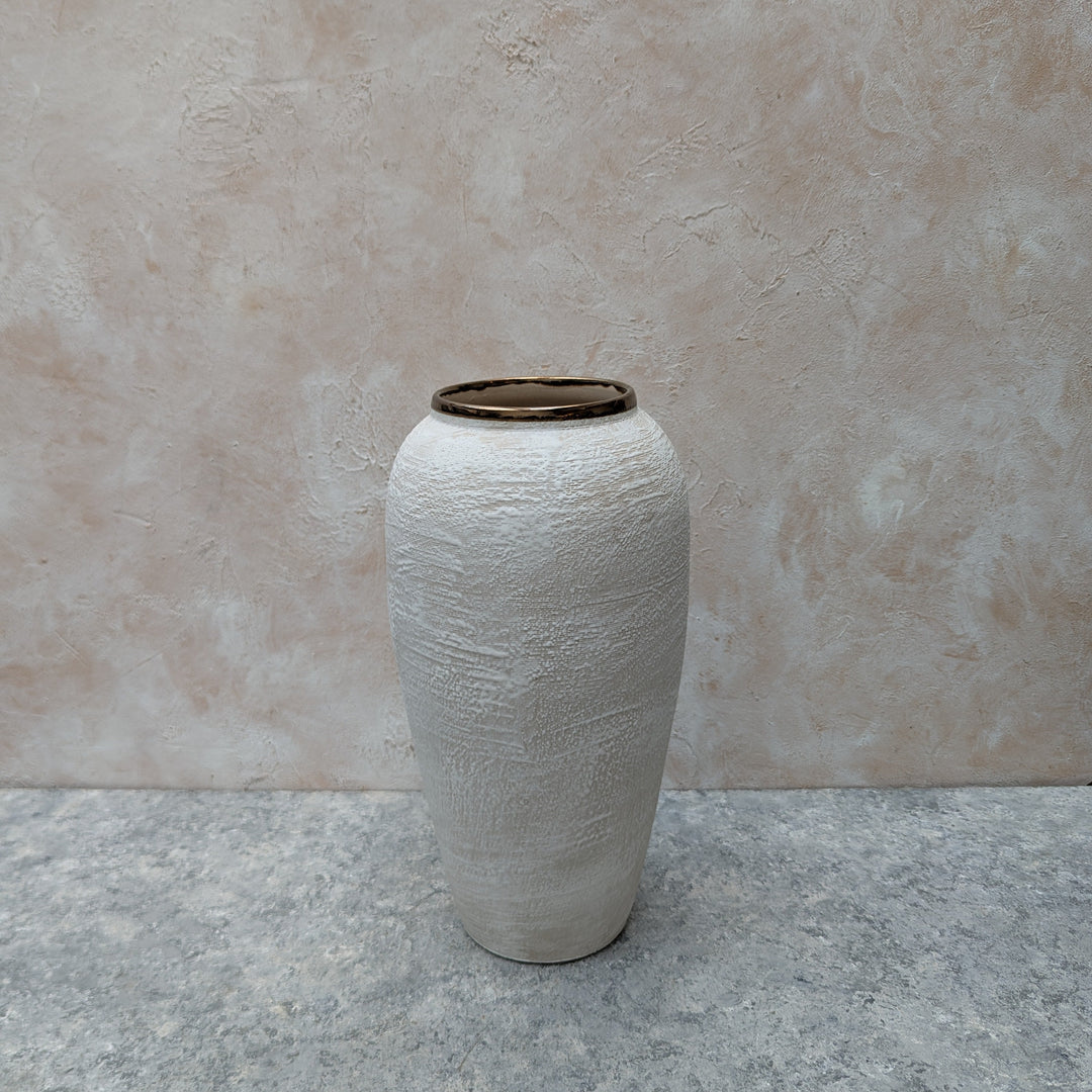 White Textured Vase