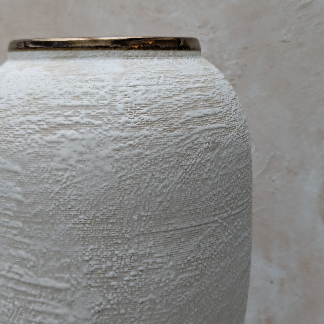 White Textured Vase