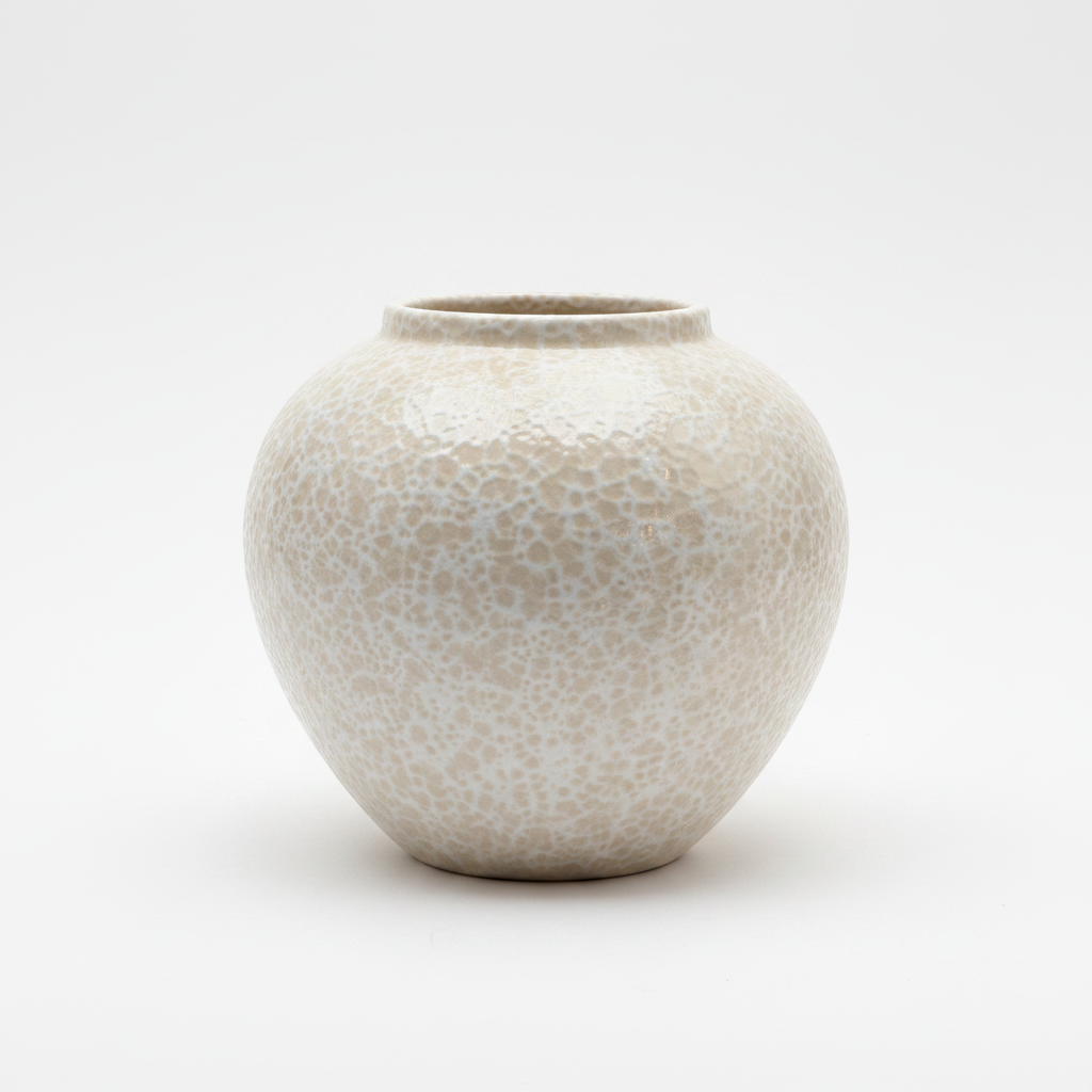 White Crackle Ceramic Vase