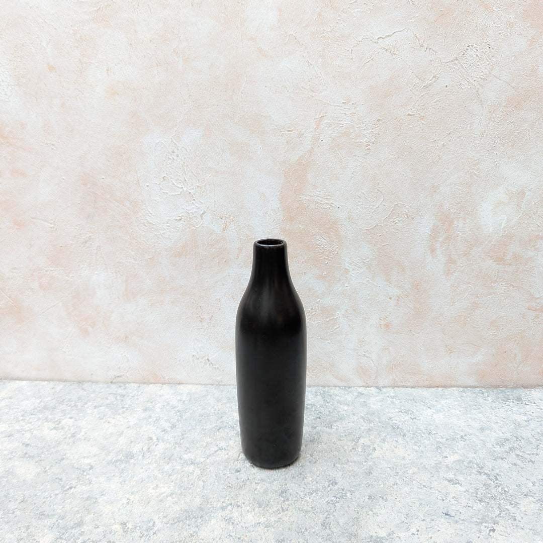 Black Bottle-Shaped Vase