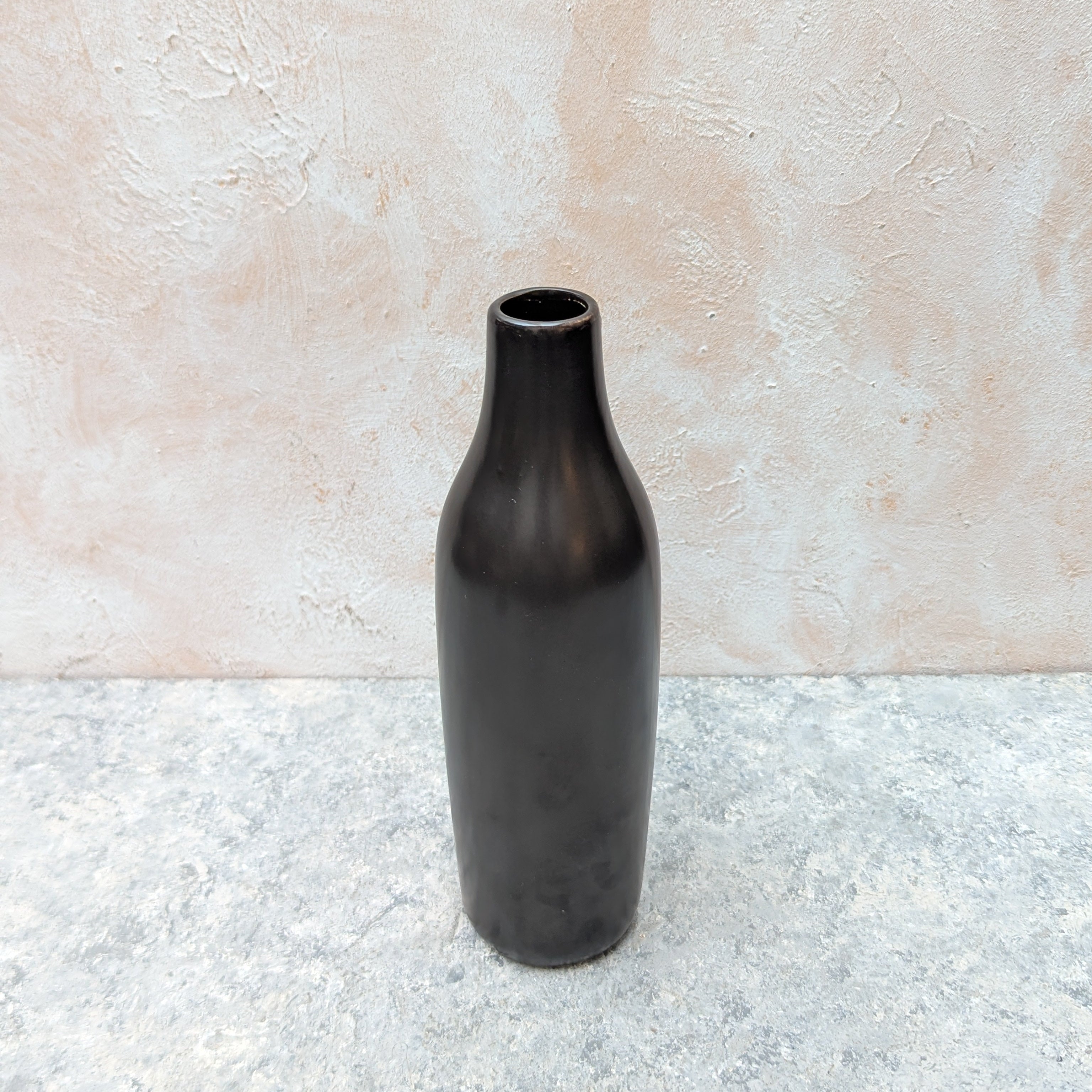 Black Bottle-Shaped Vase