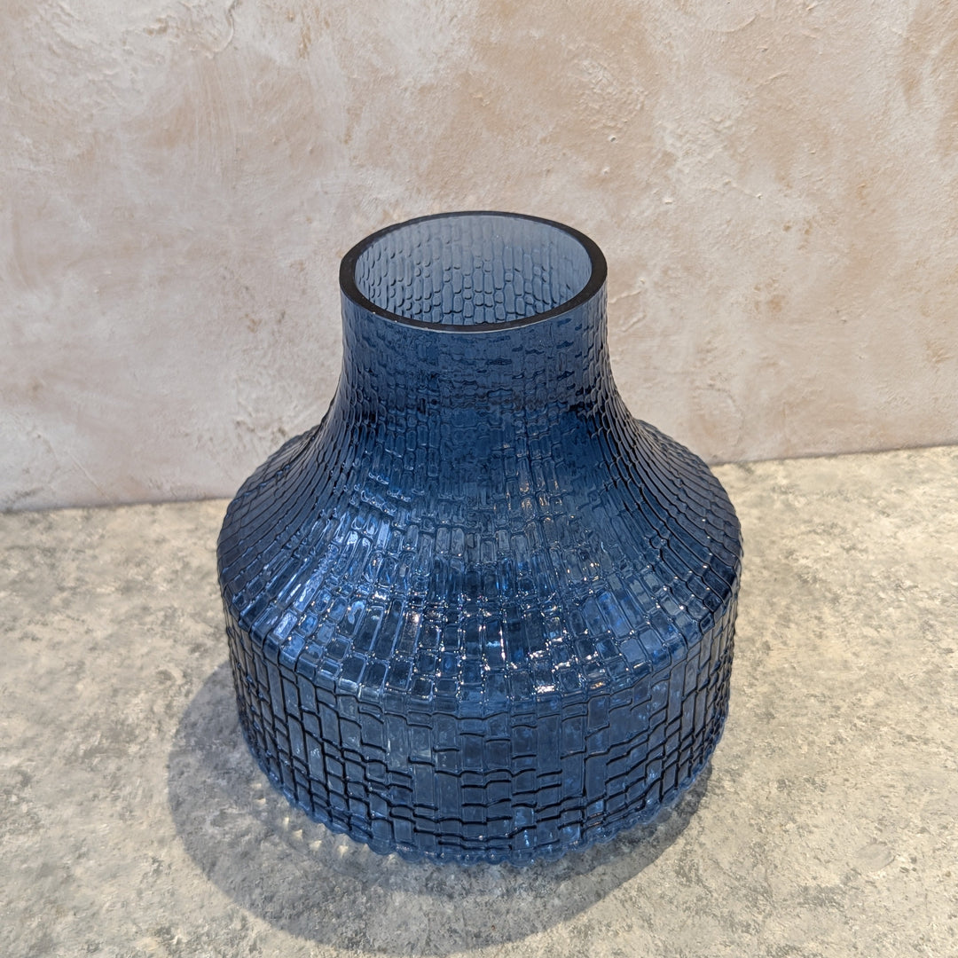 Blue Textured Vase