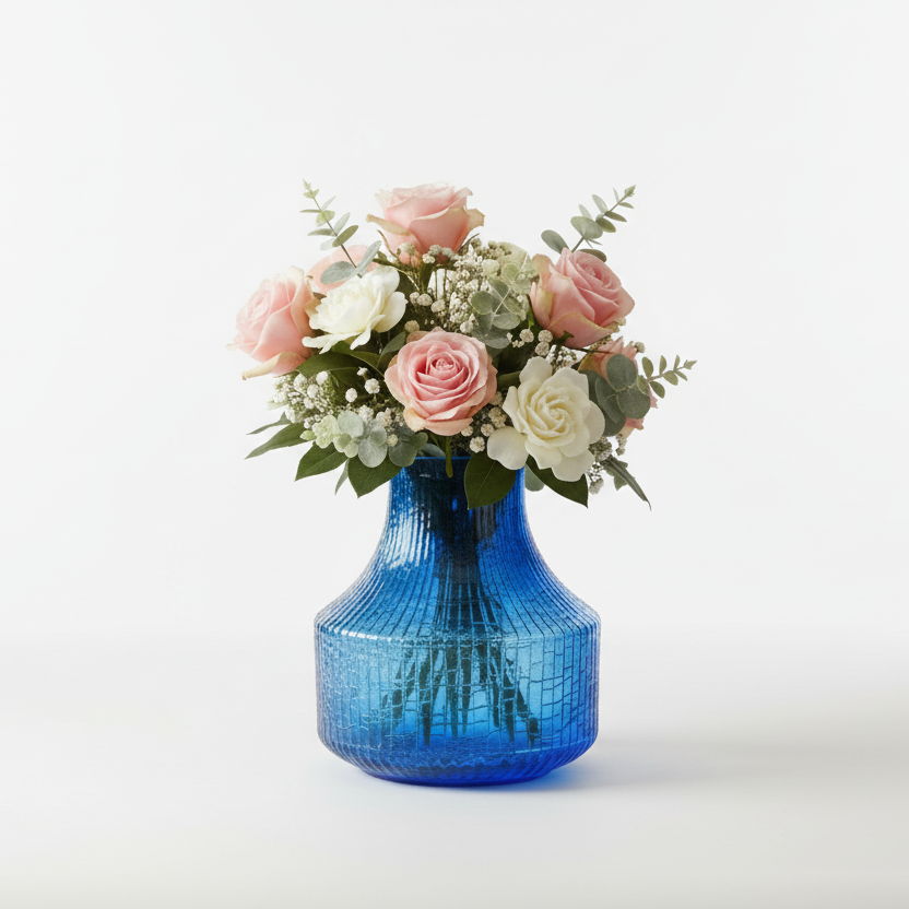 Blue Textured Vase