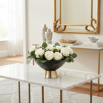 Load image into Gallery viewer, Black Glass Vase with Gold Base
