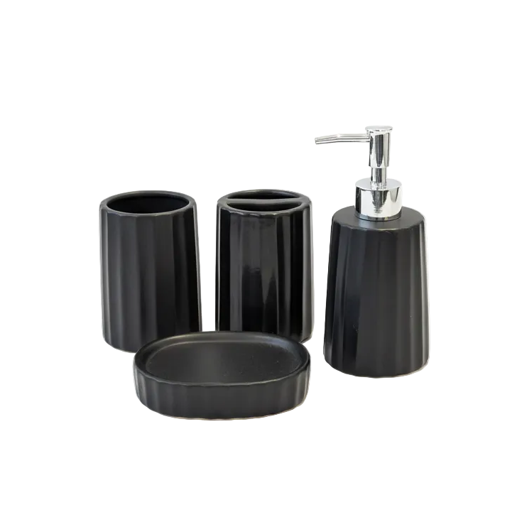 Black Bathroom Ceramic Set