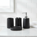 Load image into Gallery viewer, Black Bathroom Ceramic Set
