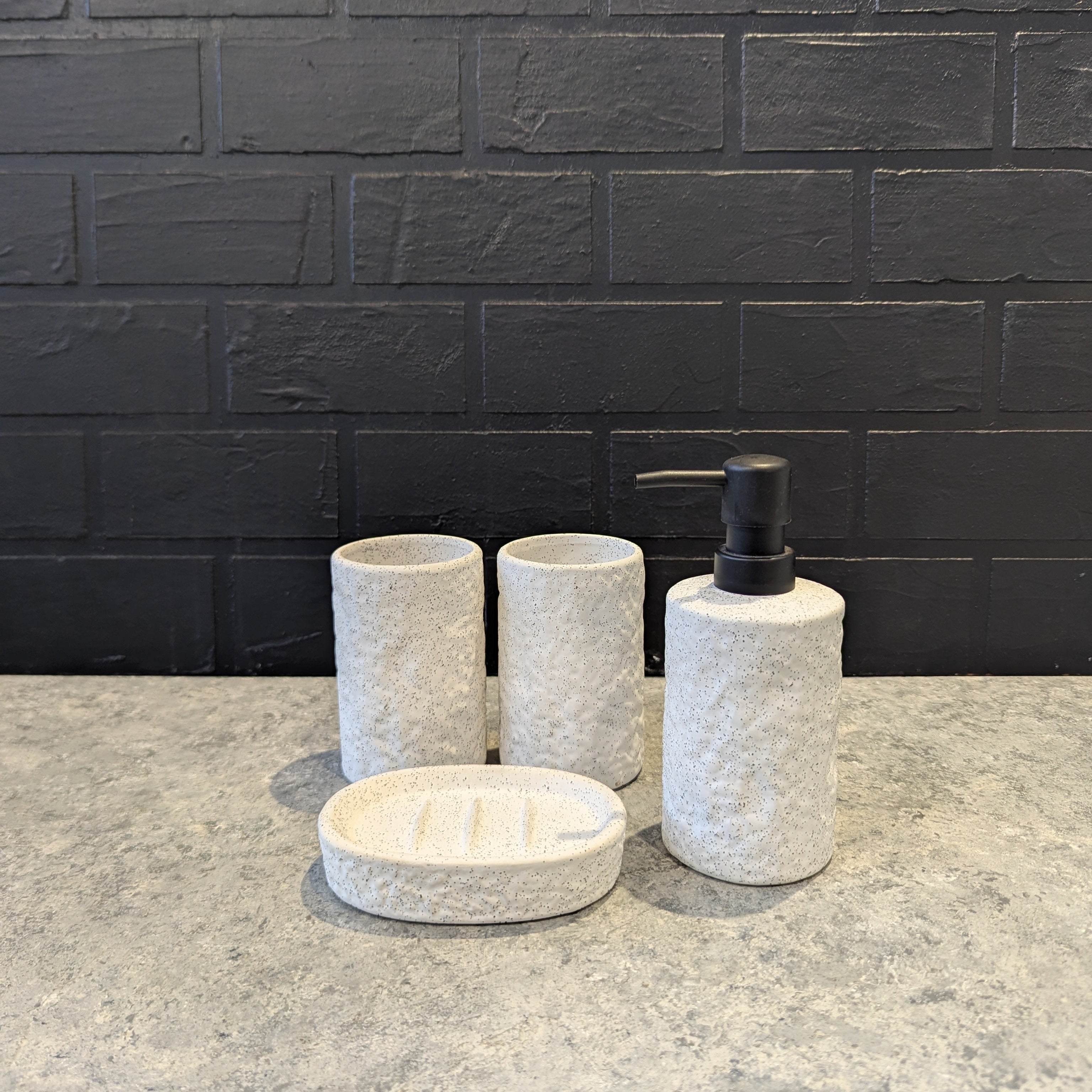 White Bathroom Ceramic Set