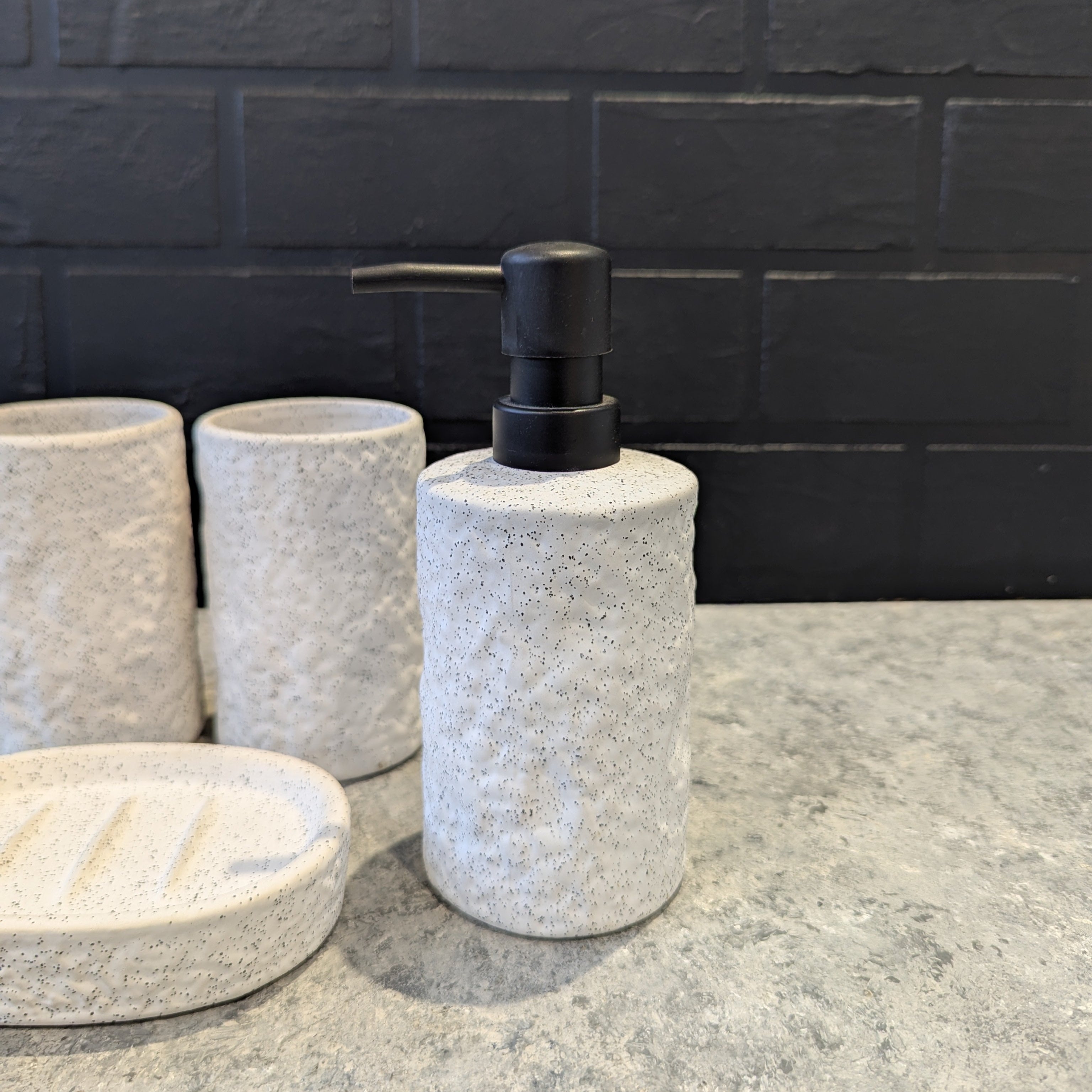 White Bathroom Ceramic Set