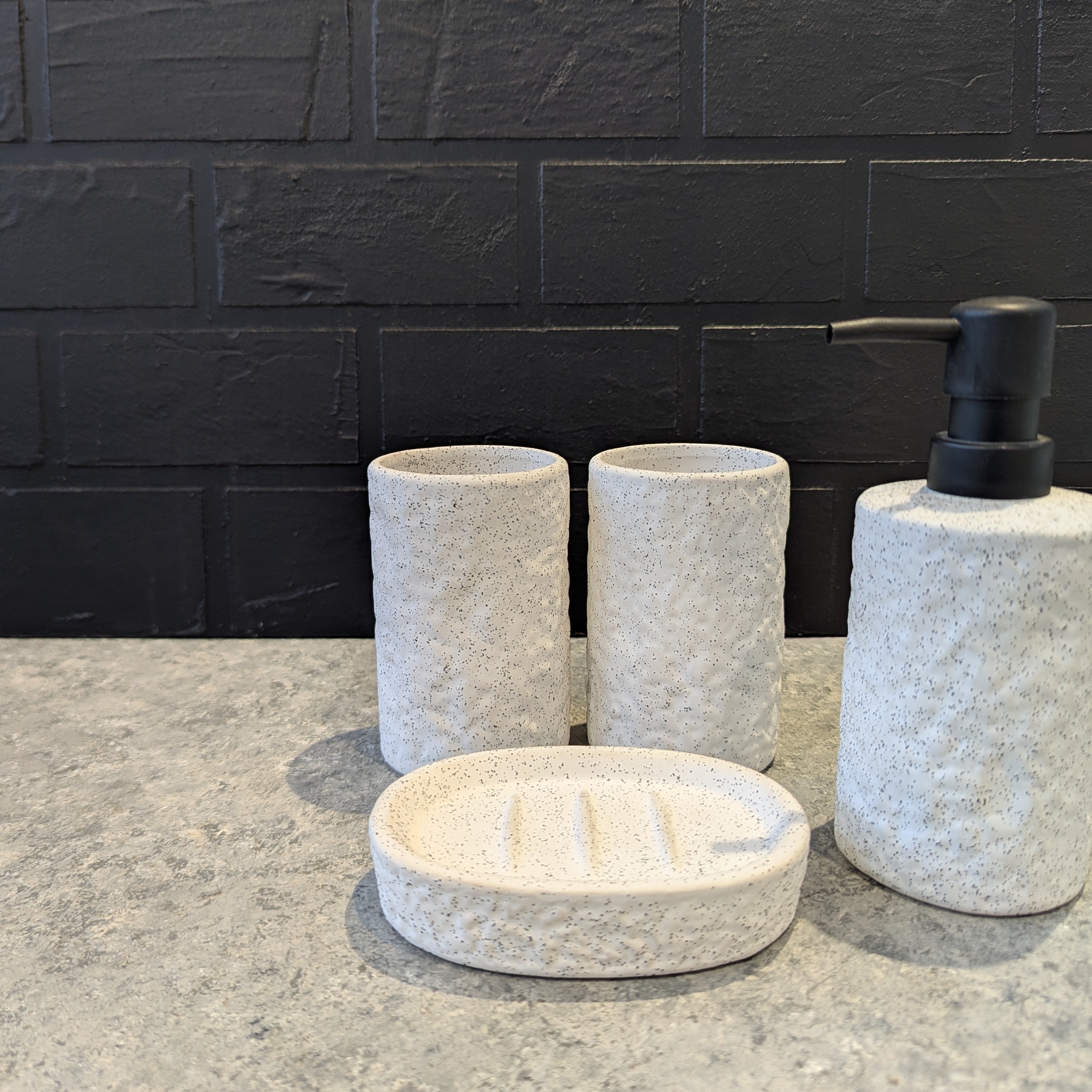 White Bathroom Ceramic Set