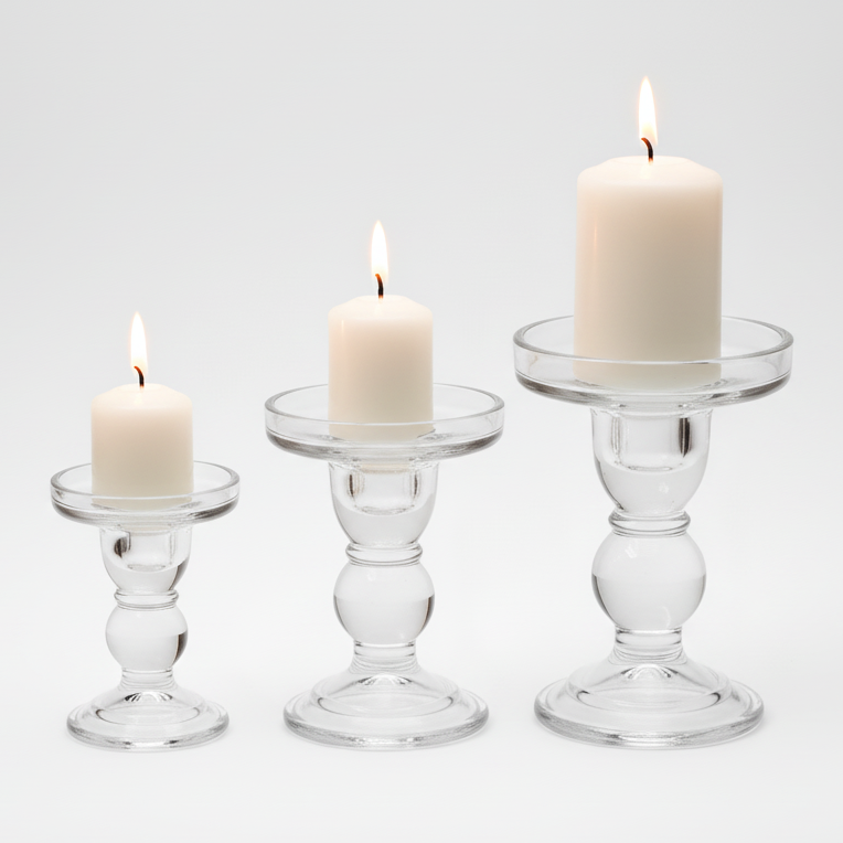 Glass Pillar Candle Holder