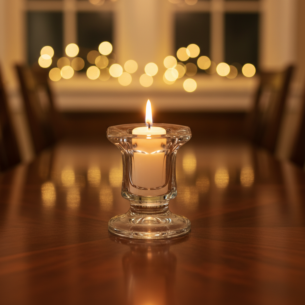 Glass Bud Candle Holder