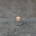 Load image into Gallery viewer, Glass Ribbed Candle Holder
