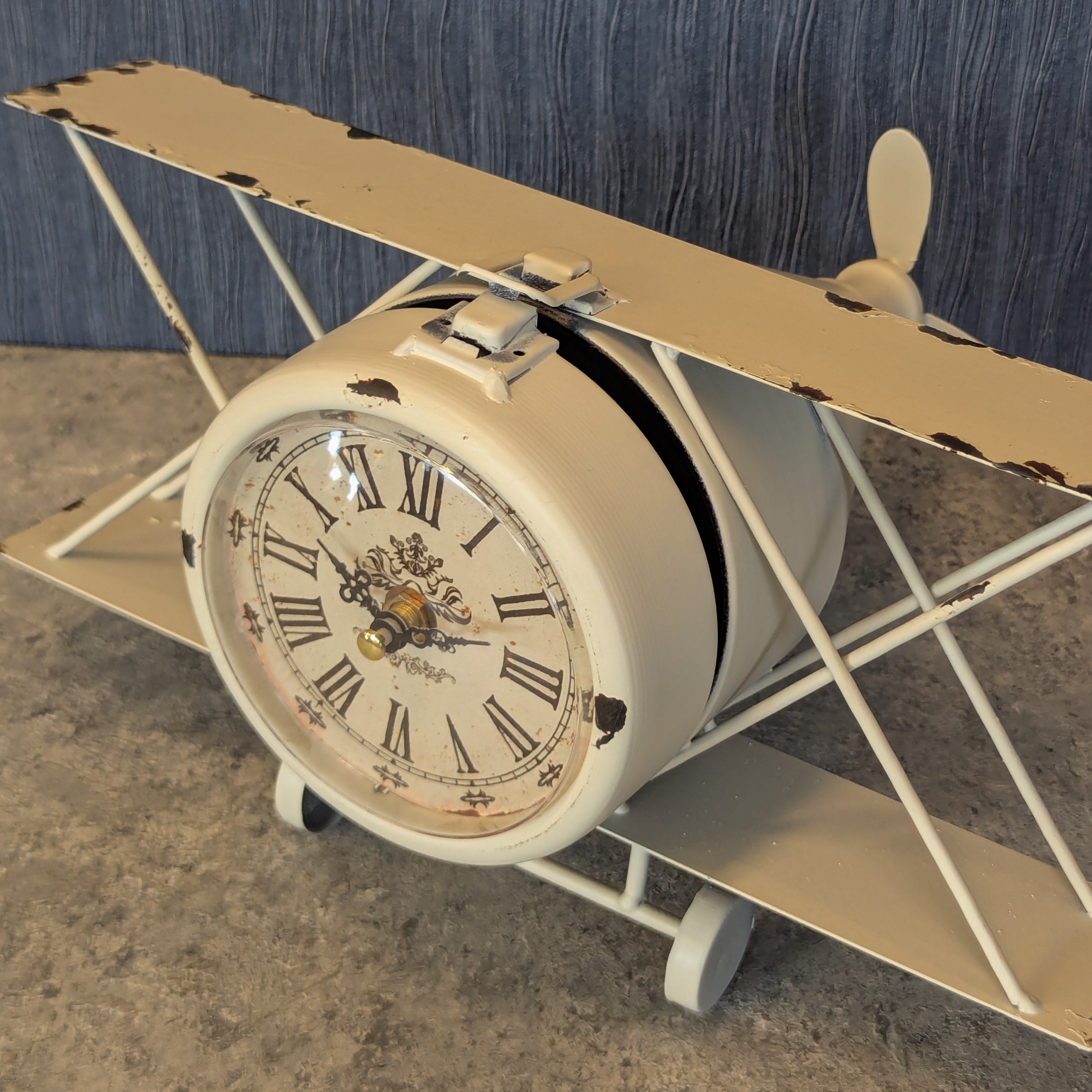 White and Red Aeroplane Clock