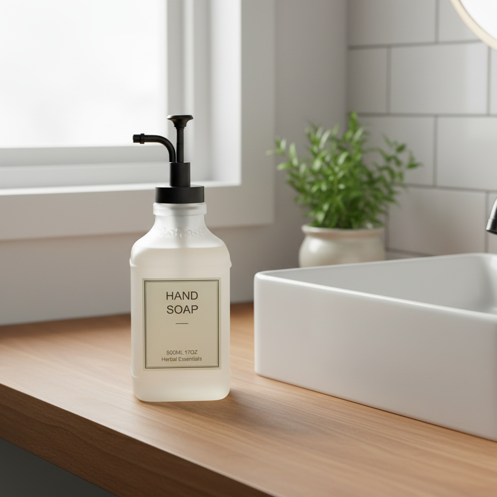 Frosted Glass Soap Dispenser