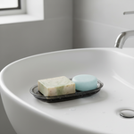 Load image into Gallery viewer, Black Glass Bathroom Dish
