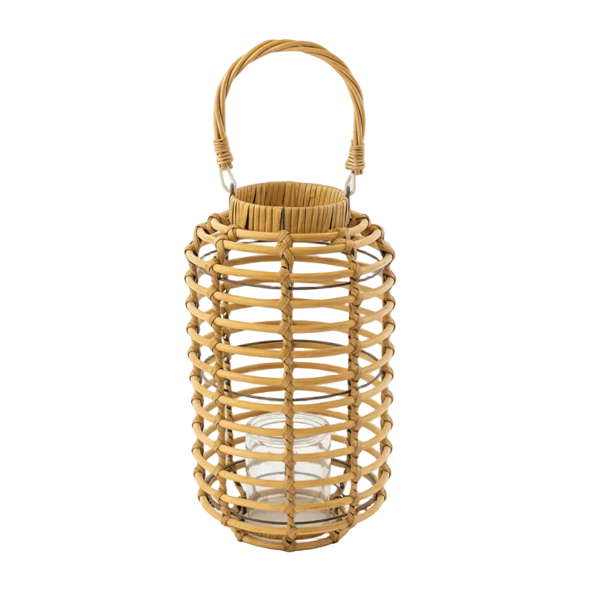Synthetic Brown Rattan Lantern