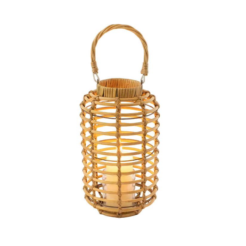 Synthetic Brown Rattan Lantern