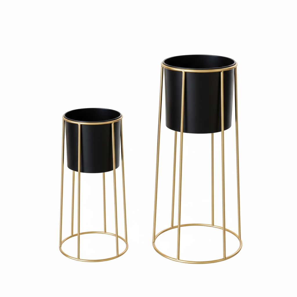 Gold and Black Plant Holder