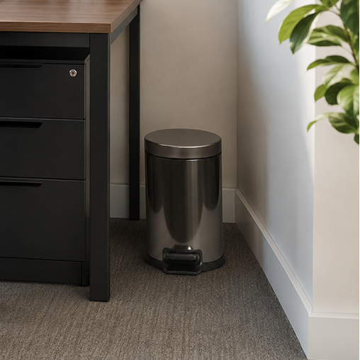 Black Titanium Pedal Bin 5L