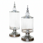 Load image into Gallery viewer, Pillar Candy Jar Silver

