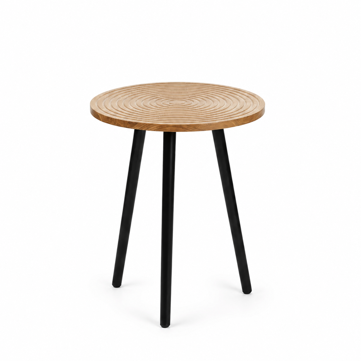 Round Wood-Top Accent Table