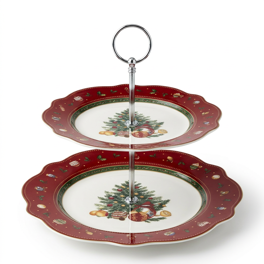 2 Tier Christmas Serving Tray