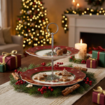 Load image into Gallery viewer, 2 Tier Christmas Serving Tray
