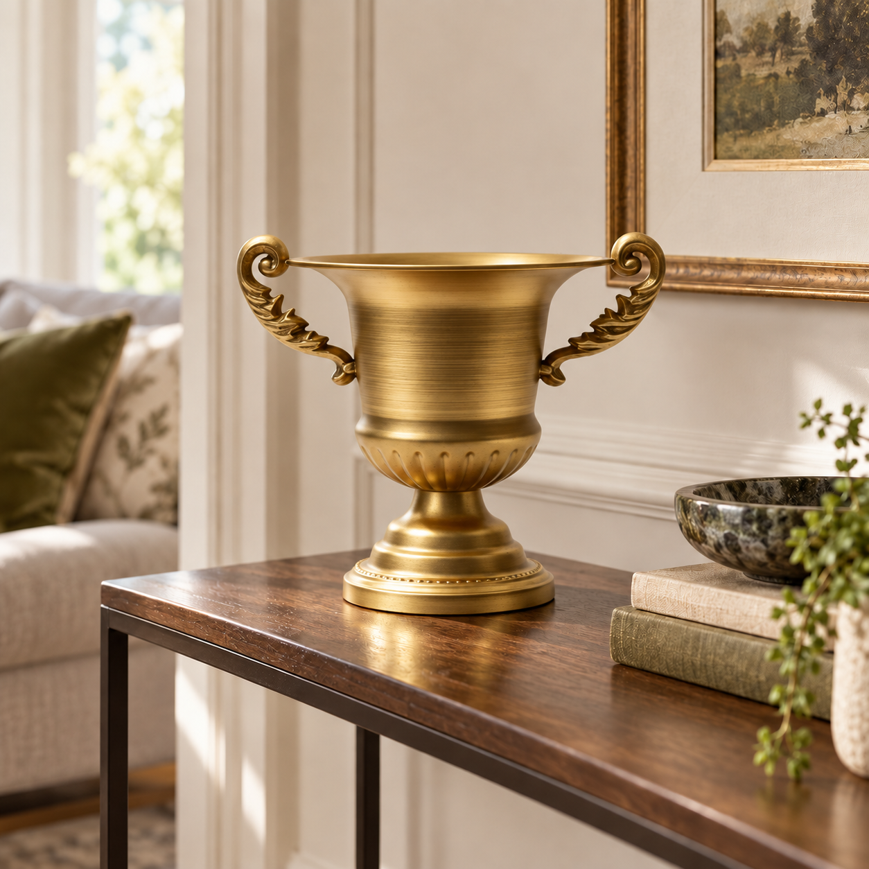 Scroll-Handle Trophy Vase