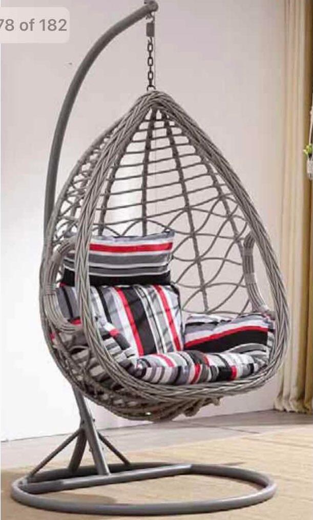Single Seater Egg Chair – Outdoor Hanging Chair 120kg Capacity – Weatherproof Garden, Balcony & Patio Egg Swing (99cm x 98cm x 207cm) – Sri Lanka