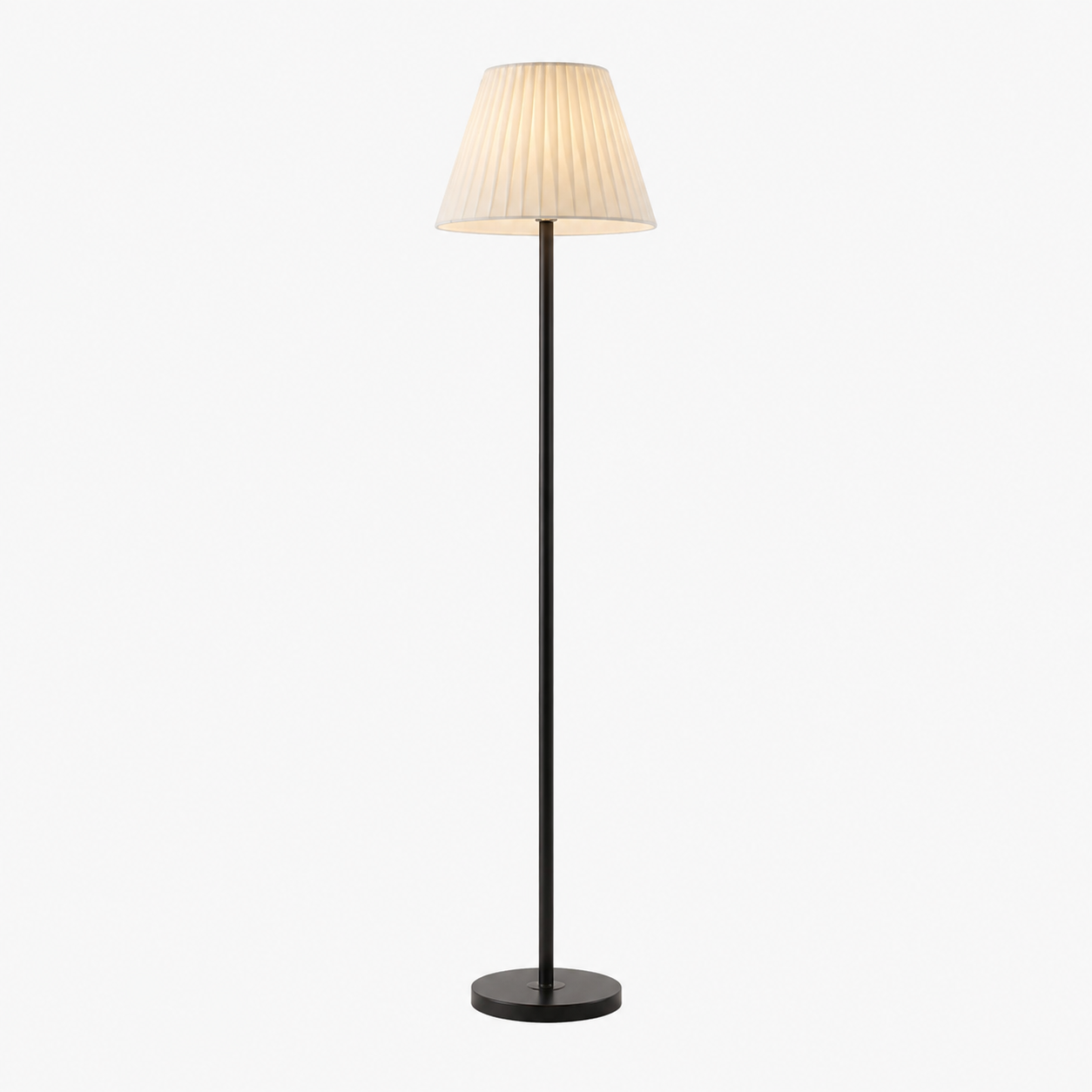 Brass Pleated Shade Floor Lamp
