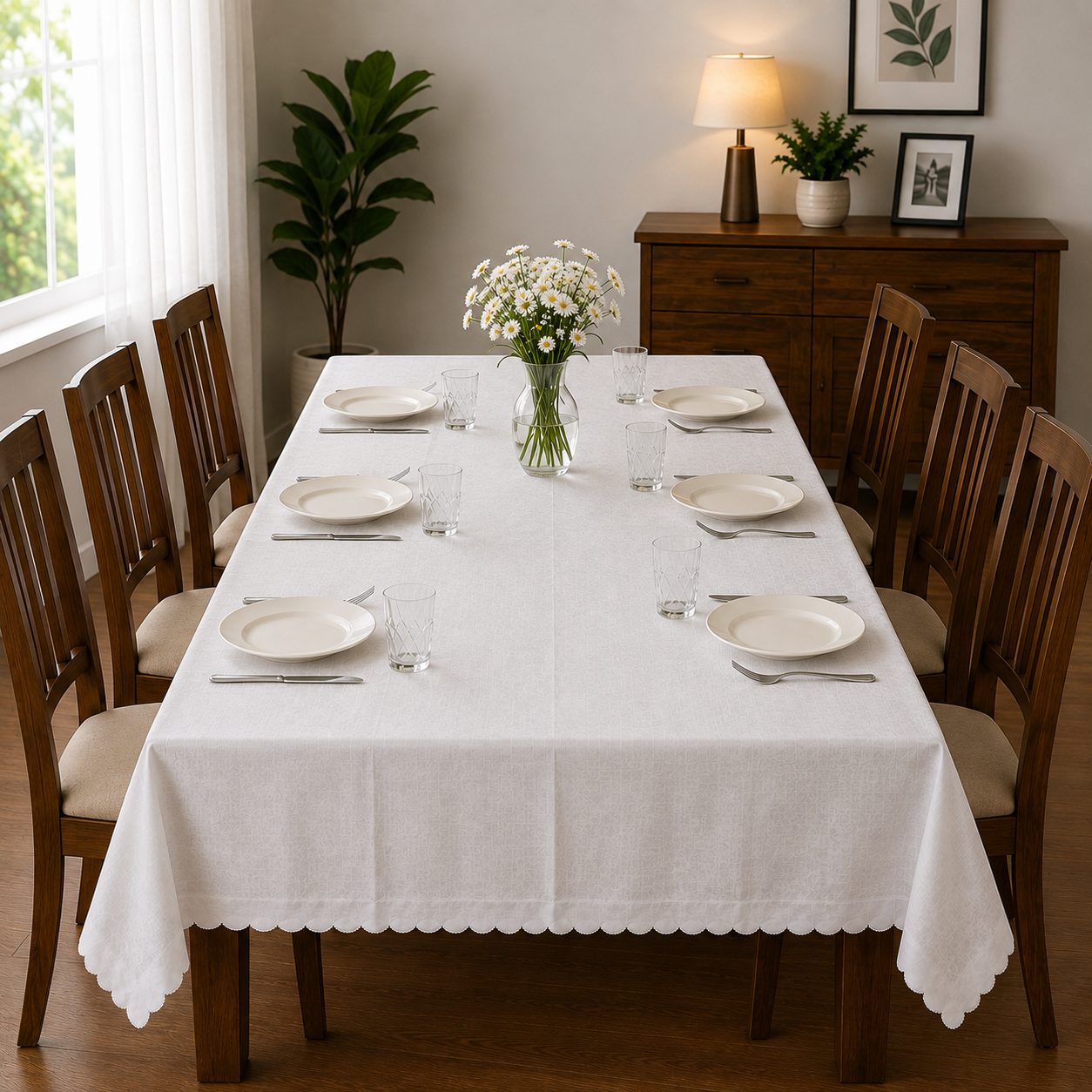 Scalloped Edge Tablecloth
