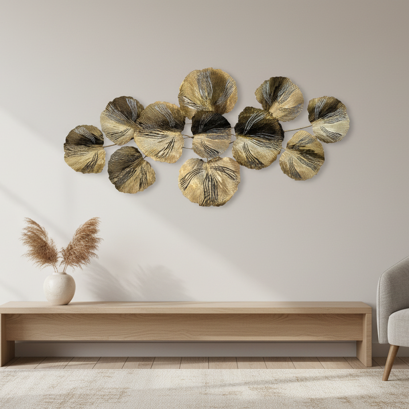 gold metal wall decoration