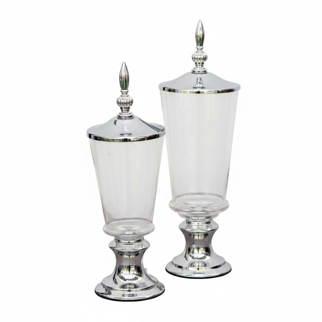 V-Pillar Candy Jar Silver