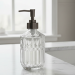 Load image into Gallery viewer, Black Glass Soap Dispenser
