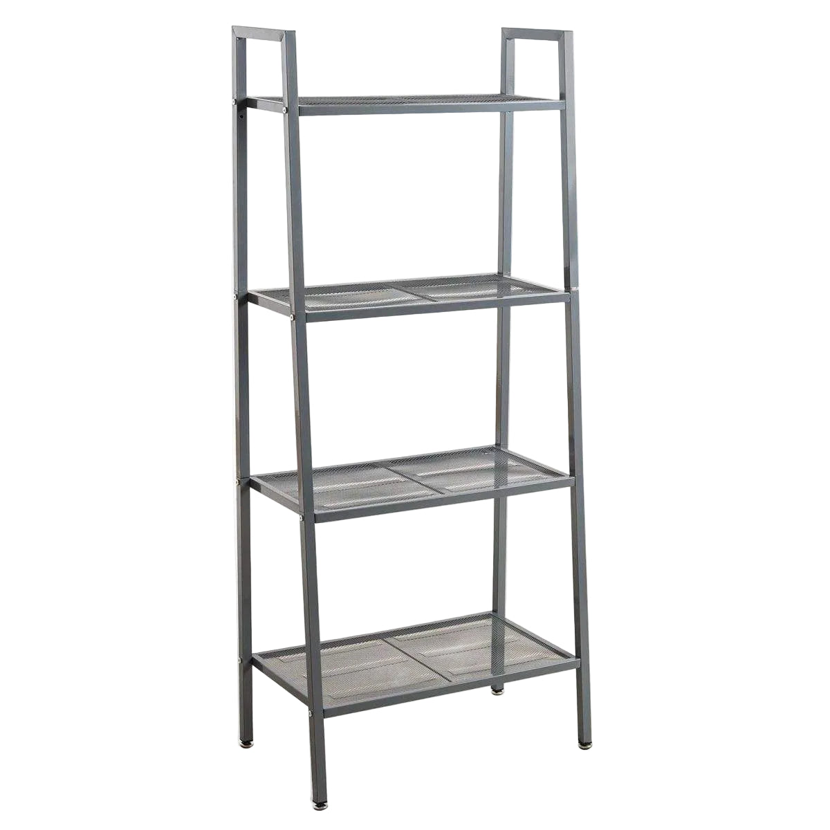 4-Tier Black Metal Shelf Rack
