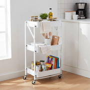 White Foldable Steel Trolley Rack