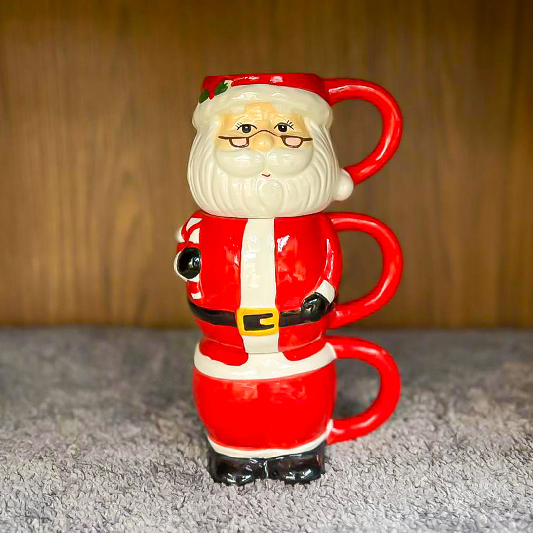 Ceramic Santa Mug Set 3pc - CER062