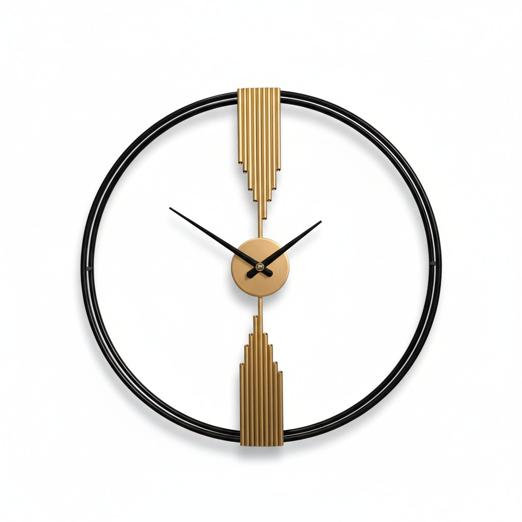 Black & Gold Round Clock