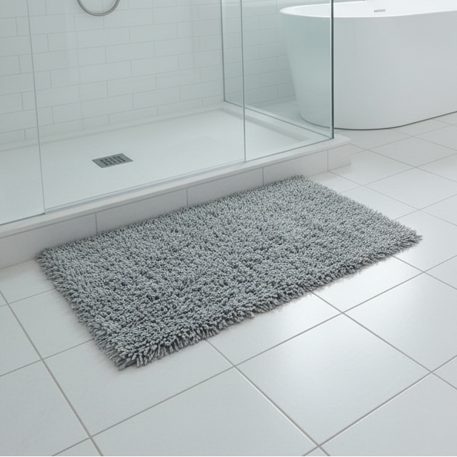 Grey Bathroom Carpet 45cm x75cm