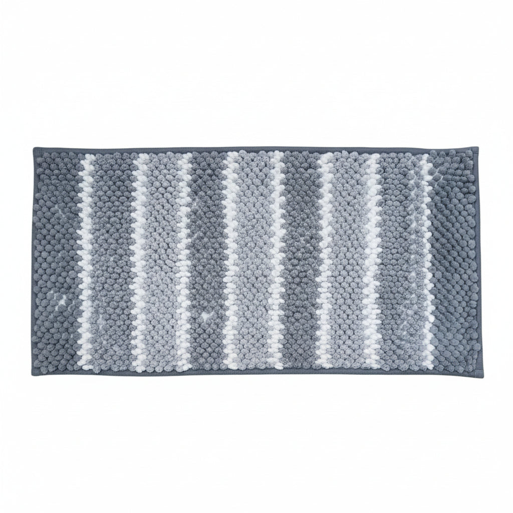 Grey & White Bathroom Carpet 45cm x75cm