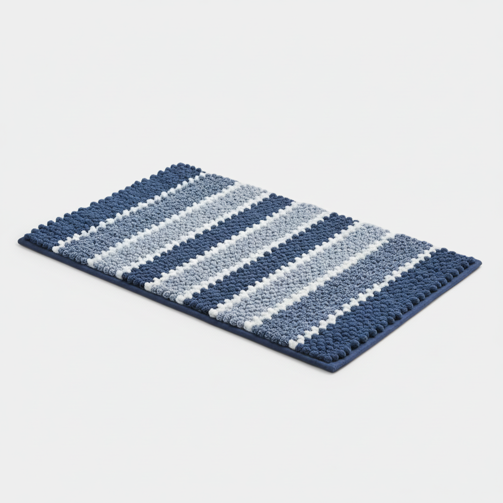 Blue & White Bathroom Carpet 45cm x 75cm