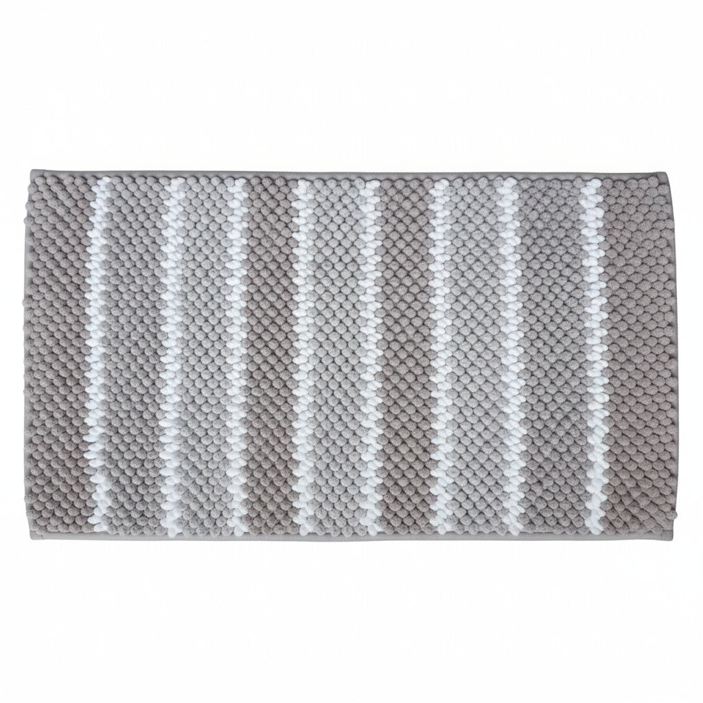 Beige & White Bathroom Carpet 45cm x75cm