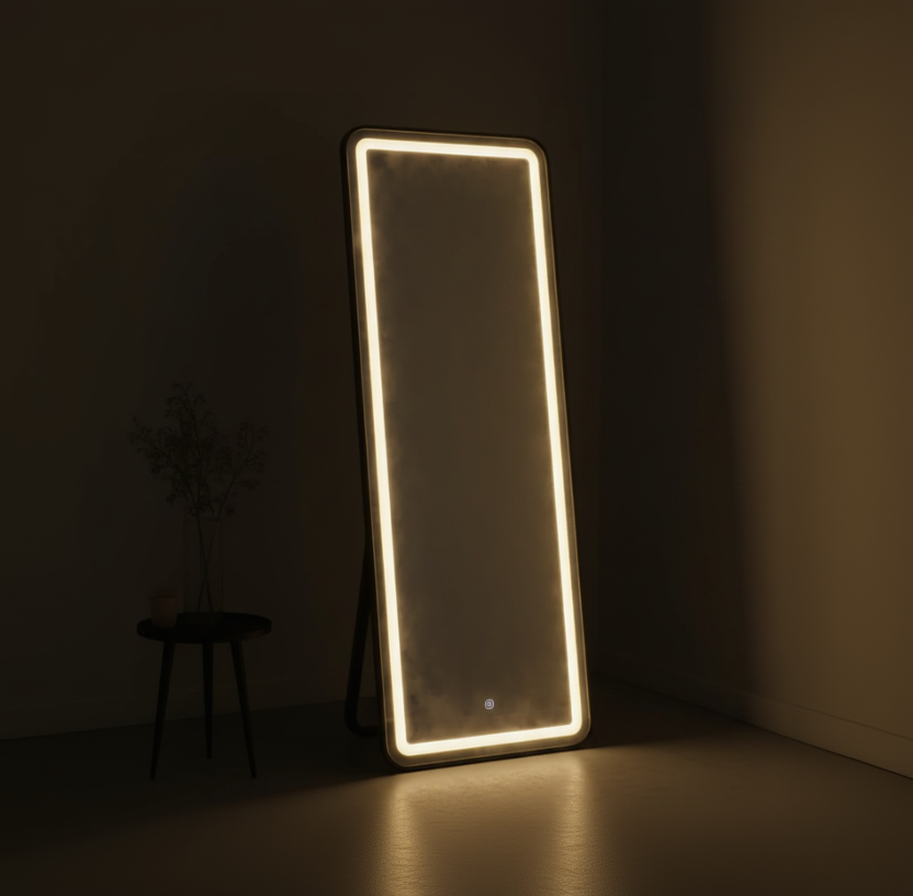 Black Rectangle LED Mirror