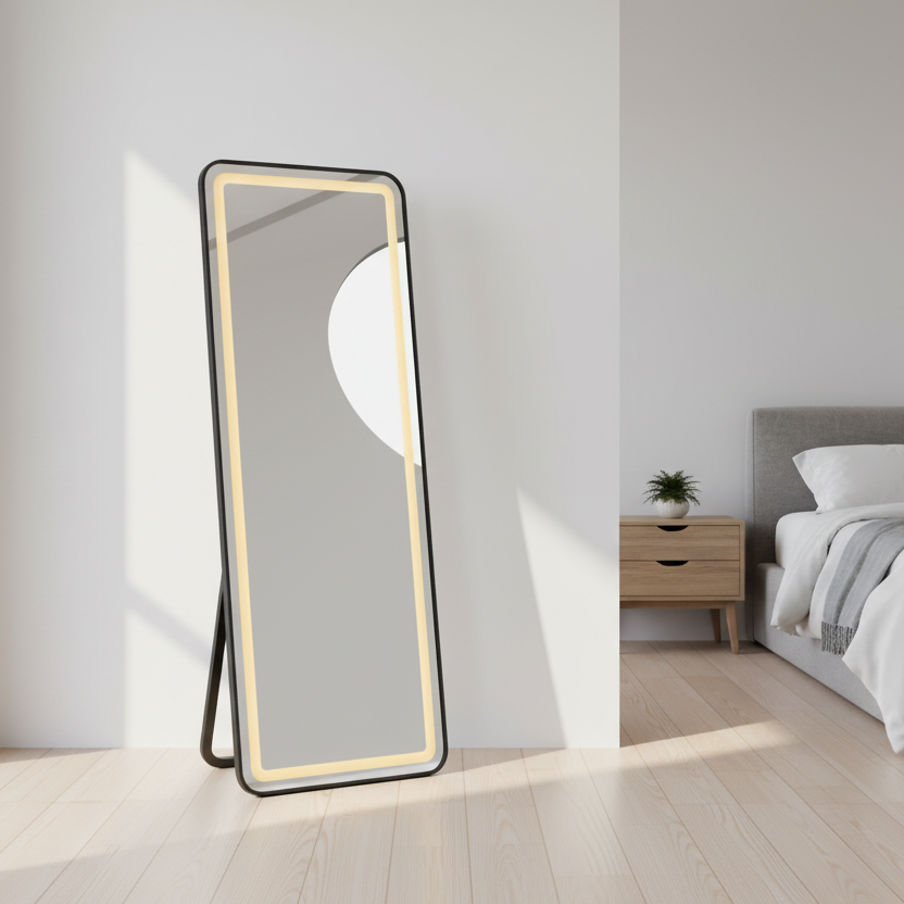Black Rectangle LED Mirror