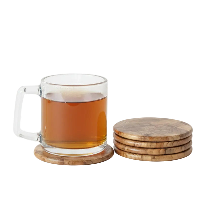 Round Wooden Coasters 6Pc Pack