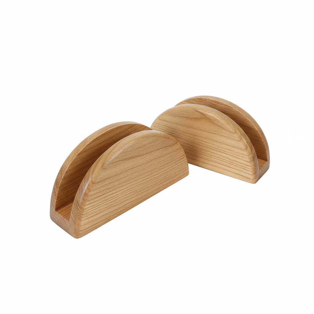 Half Circle Wooden Tissue Holder