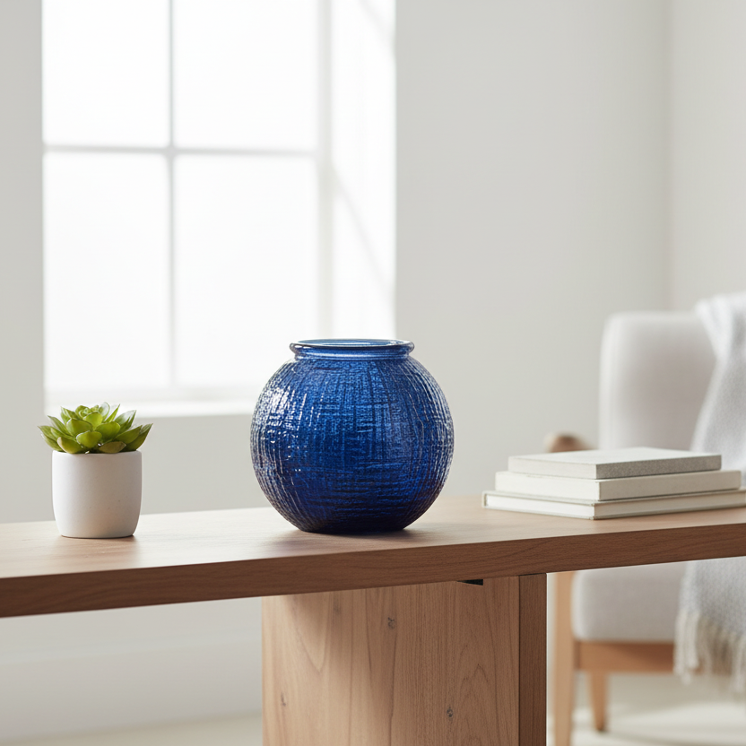 Blue Ball Vase