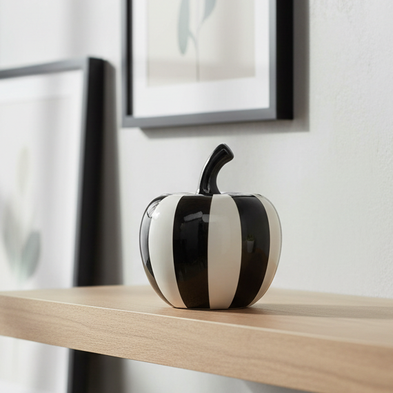 Black & White Pumpkin Ornament