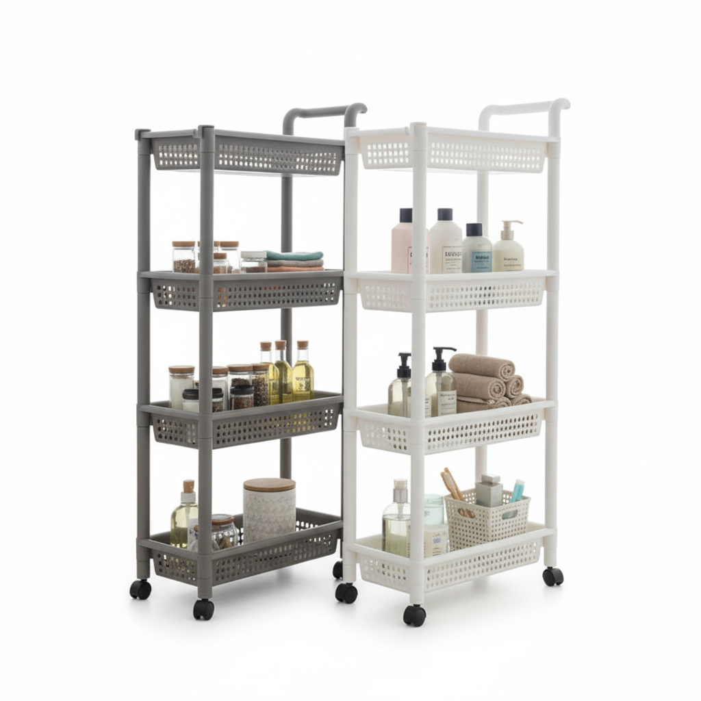 4 Layer Trolley Rack With Handle